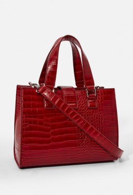 L. Weekend in Venice Satchel - Red Croc