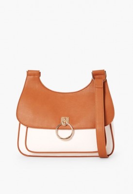 L. Staying True Front Flap Shoulder Bag - White-cognac