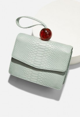 L. Resin Beaded Wristlet Crossbody Bag - Mint