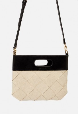 L. Woven Wonder Clutch - Linen - Black