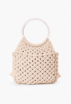 L. The Beach People Macrame Clutch - Ivory