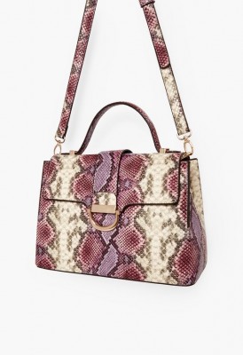 L. Renewed Vintage Satchel - Purple Multi-Snake