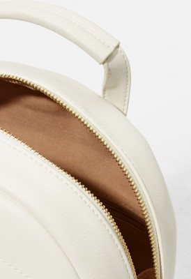 L. Lion Quilted Backpack - White