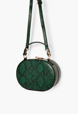 L. Oval You Around Crossbody Bag - Green Snake
