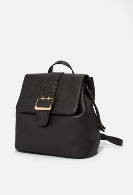 L. Mixed Media Backpack - Black