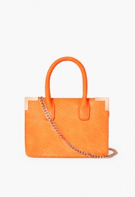 L. Sharp Corner Mini Satchel - Neon Orange