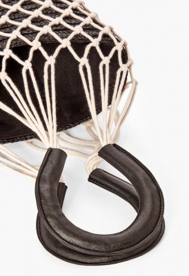 L. Sandy Bae Crochet Bucket Bag - Black