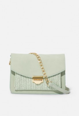 L. Mixed Material Crossbody Bag - Mint