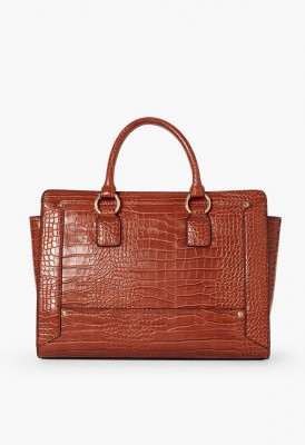 L. New You Satchel - Cognac Croc