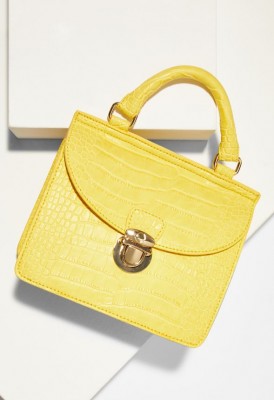 L. Mini Lady Satchel - Yellow Snake